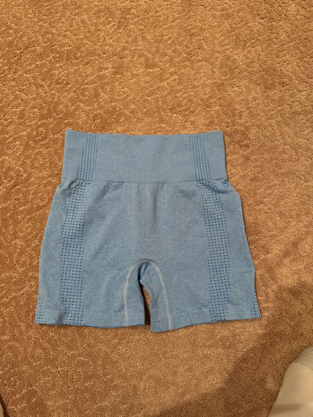 High-Waist Seamless Women’s Blue Workout Shorts